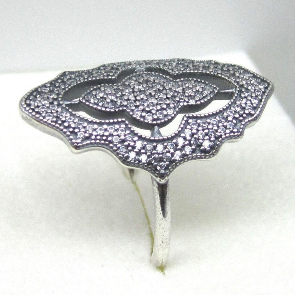 Pandora Sparkling Lace Ring SZ 6 RARE #190917CZ - Picture 4 of 7